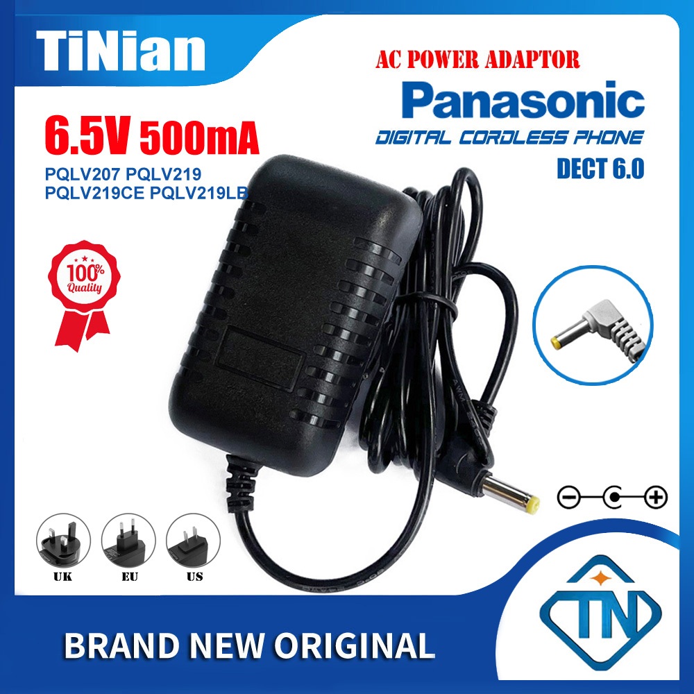 6.5V 500mA AC/DC อะแดปเตอร์ชาร์จ PQLV207 PQLV219 PQLV219CE PQLV219LB สำหรับ Panasonic KX- Series DECT 6.0 โทรศัพท์ไร้สาย