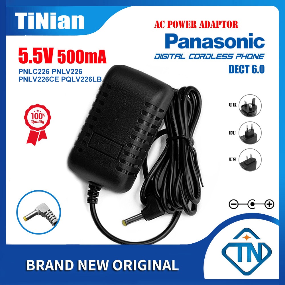 อะแดปเตอร์พาวเวอร์ 5.5V 500mA PNLV226 PNLC226 สําหรับโทรศัพท์ไร้สาย Panasonic KX-TGA660C KX-TG4711C 