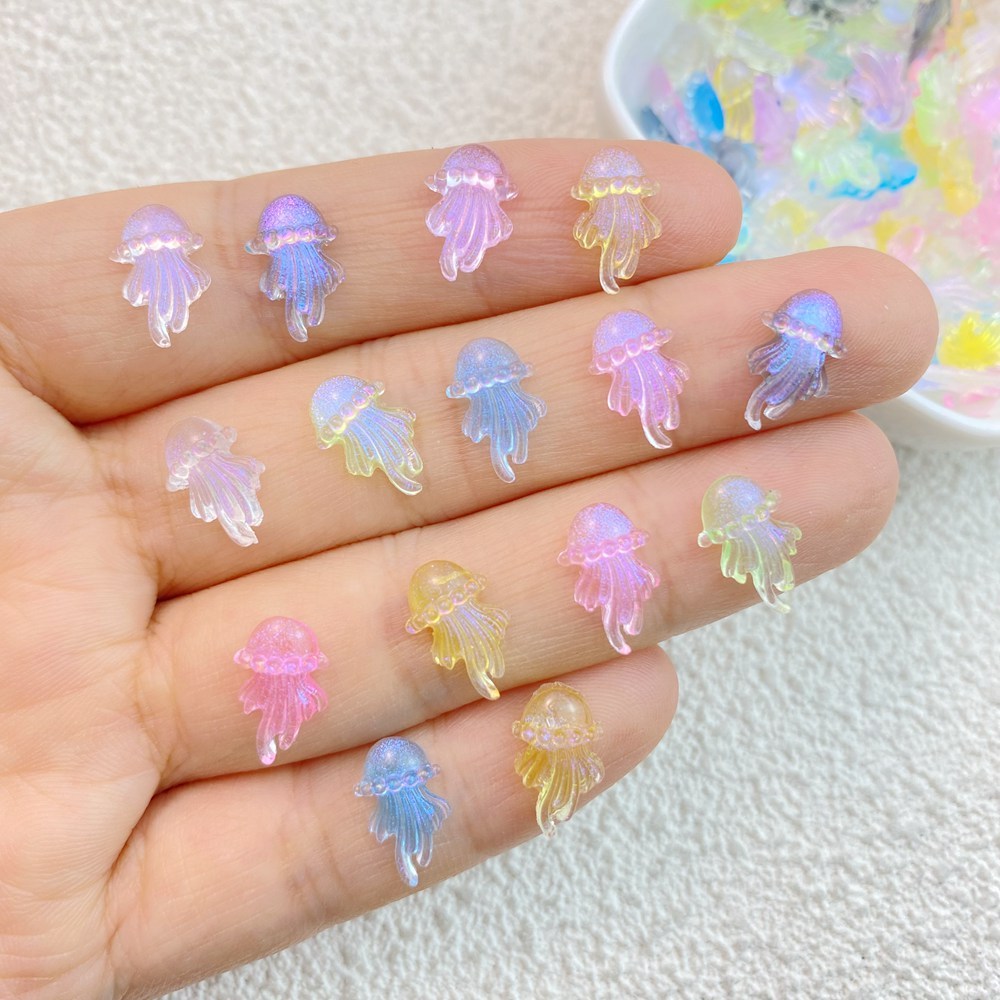 แมงกะพรุนน่ารัก คละสี สําหรับตกแต่งเล็บ 1 ถุง / 50 ชิ้น