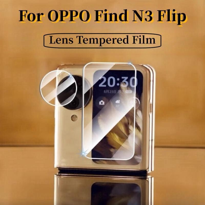 ซื้อ 2in1 ฟิล์มกระจกนิรภัยกันรอยหน้าจอ เลนส์กล้อง 3D แบบใส สําหรับ Oppo Find N3 N2 FindN2 Flip N2Flip Filp CPH2437 FindN2Flip N3Flip PHT110