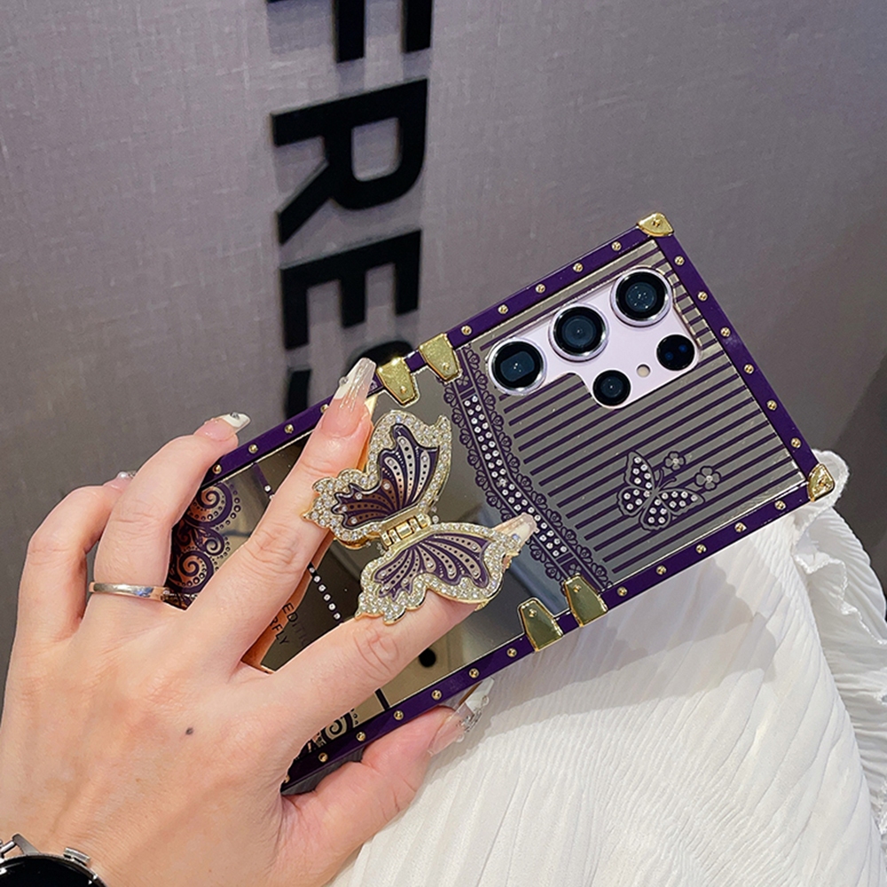 เคสโทรศัพท์มือถือ ทรงสี่เหลี่ยม ลายผีเสื้อ แฟชั่น สําหรับ Samsung Galaxy S23 S22 S21 Ultra Plus A73 A72 A54 A52 A53 Z Flip3 Flip4 - รูปที่ 5