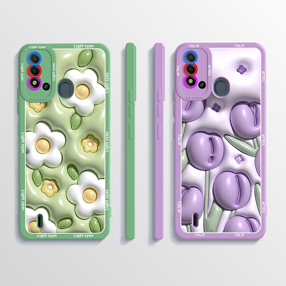 Itel P37 / Vision 2S / ITEL P651L เคสโทรศัพท์ เจลลี่ ลายดอกไม้น่ารัก ITEL P37 P 37 Vision2S ซิลิโคนน