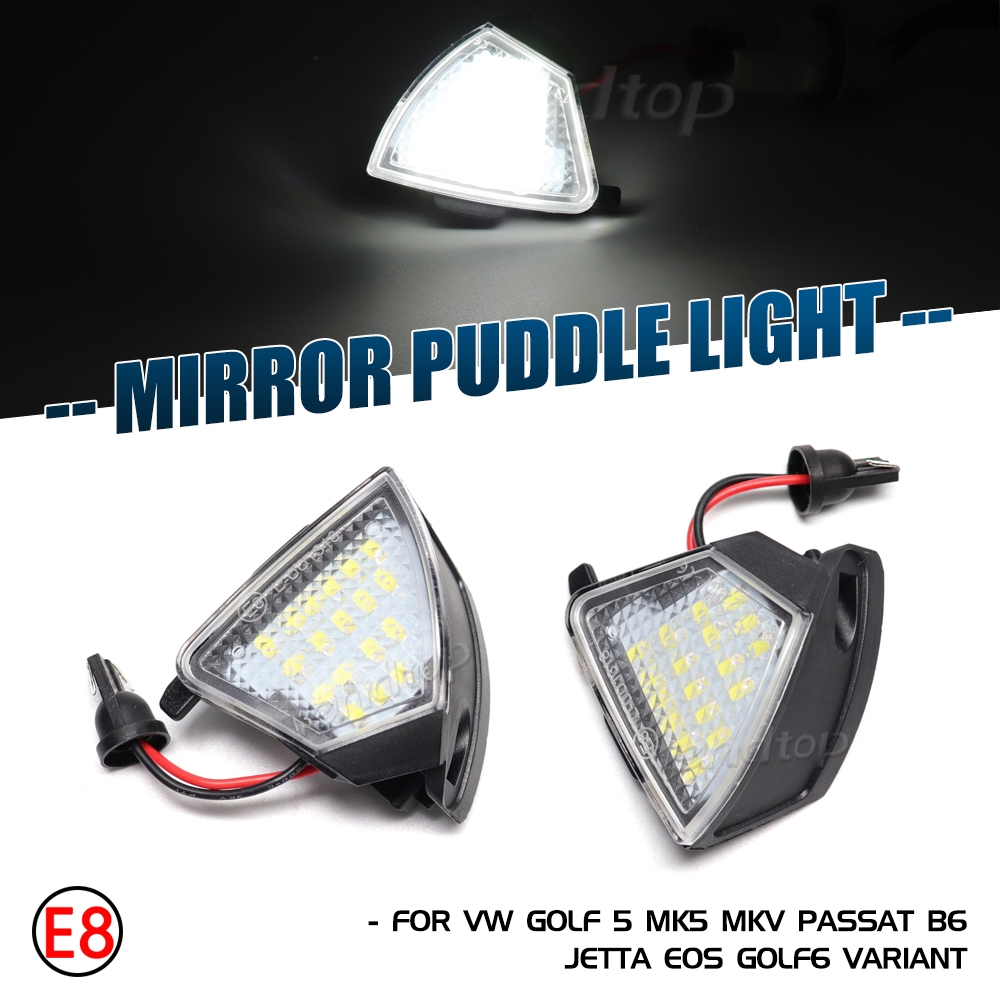 2 ชิ้น LED ต่ําด้านข้างกระจก puddle สําหรับ Volkswagen VW Eos กระต่าย Golf 5 Plus 2005-2011 GTI MKV 