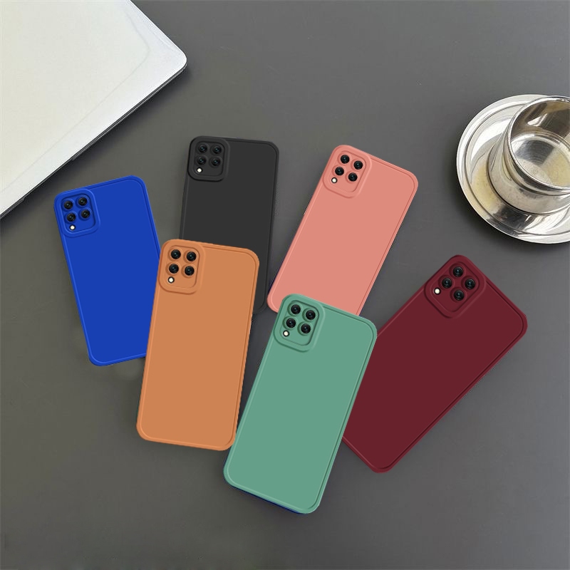 เคสโทรศัพท์มือถือแบบนิ่ม TPU บาง กันกระแทก กันรอยกล้อง สําหรับ Samsung Galaxy A12 A22 5G A03 Core A04E A05