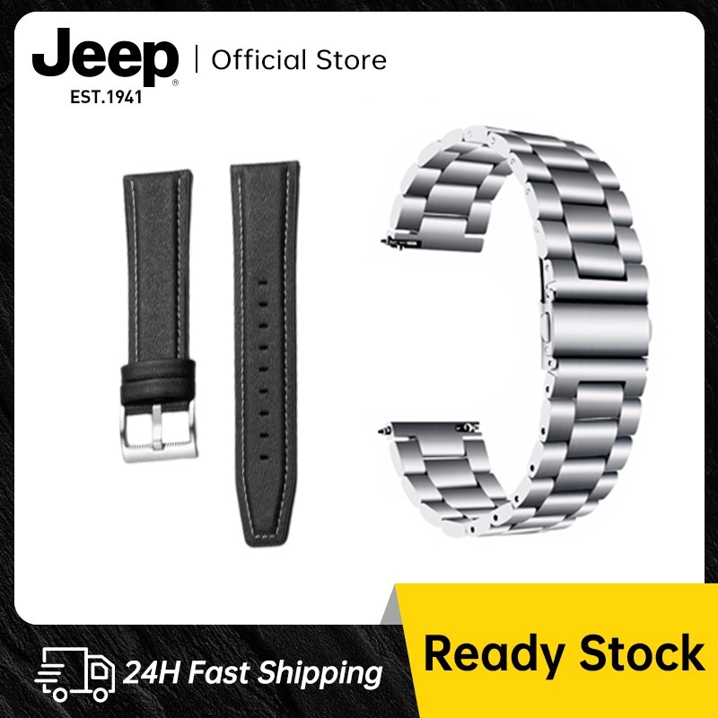 สายนาฬิกาข้อมือหนัง สไตล์วินเทจ สําหรับ Jeep P09 SW025 / สายนาฬิกาข้อมือสเตนเลส / เคส Smartwatch