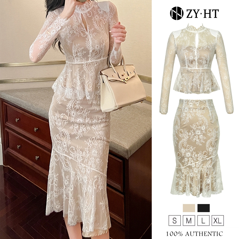 ZYHT งานป้าย ชุดเซ็ท 2 ชิ้น เสื้อ + กระโปรง เดรสผู้หญิง เดรสออกงาน ชุดทำงาน ชุดไปปาร์ตี้ ชุดเดรสไปงานแต่ง ชุดออกงาน เรียบหรูดูแพง คุณภาพดีรับคืนสินค้า EraVogue 203913