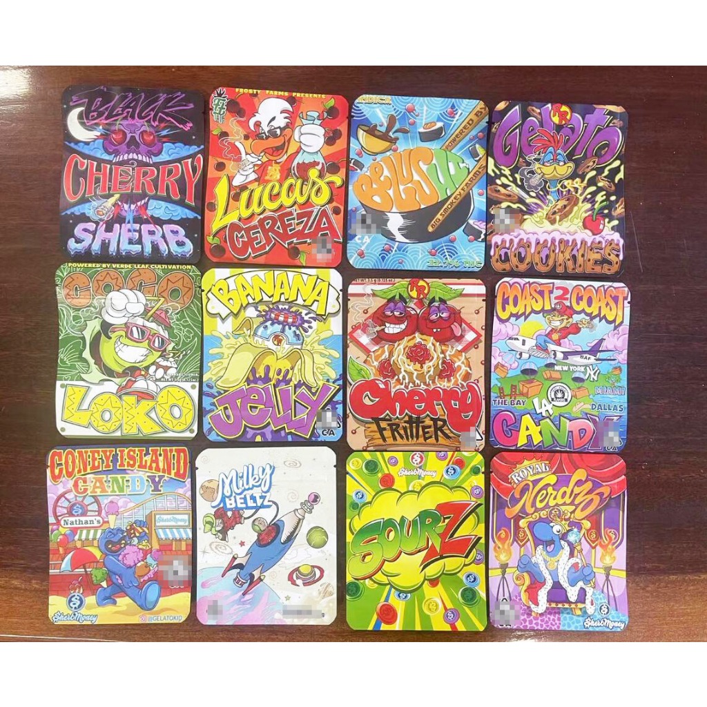 ถุงซิปล็อค เนื้อแมตต์ ลายการ์ตูน สําหรับใส่คุกกี้ บิสกิต 3.5 กรัม 100 ชิ้น
