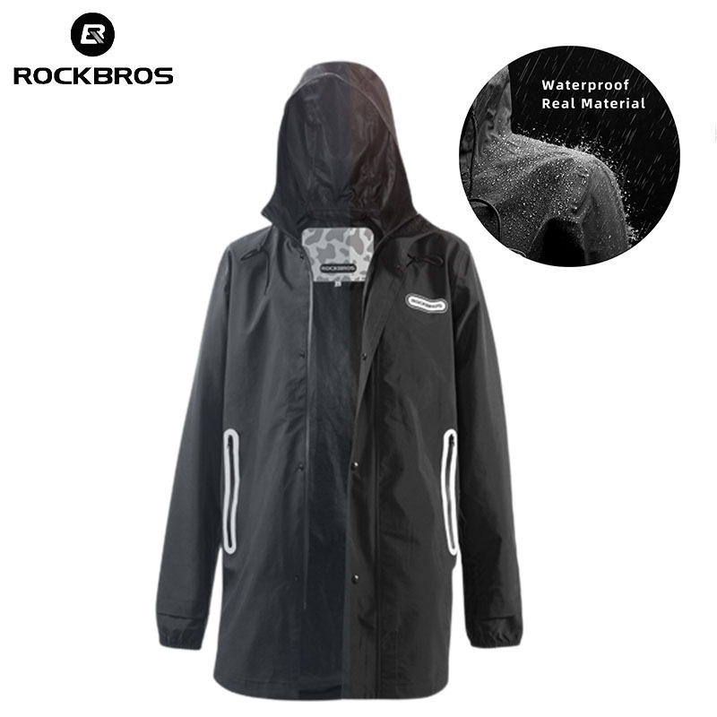 ROCKBROS เสื้อกันฝน แบบยาว กันน้ํา เหมาะกับขี่จักรยานยนต์ สําหรับผู้ชาย และผู้หญิง
