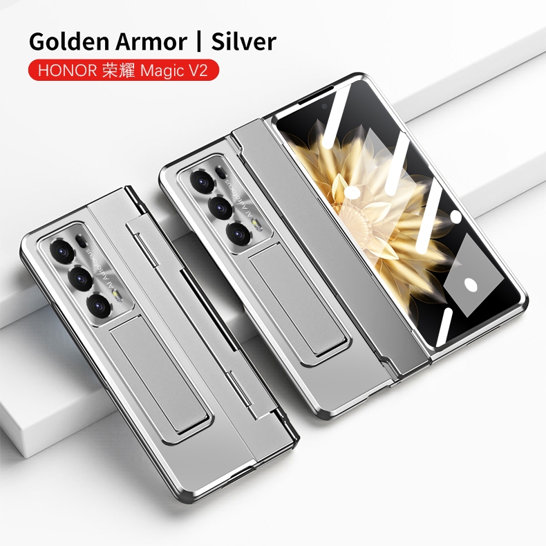 Full Protective Golden Armor Shell Cover for Honor Magic V2 With Hinge Folding Camera Protection Anti-drop shock
