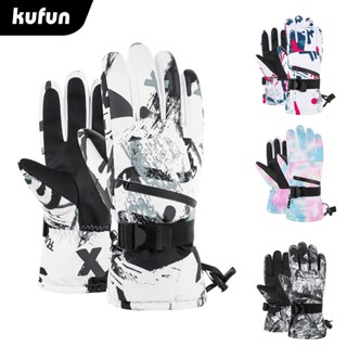 Kufun ถุงมือเล่นสกี ห้านิ้ว หน้าจอสัมผัส กันน้ํา ให้ความอบอุ…