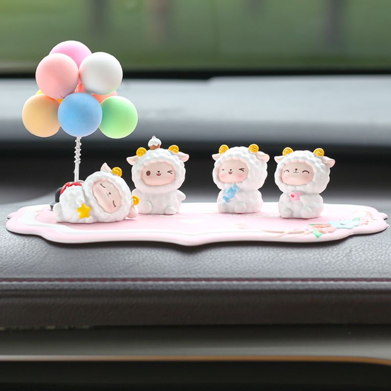 6 ชิ้น/เซ็ตตกแต่งรถ Garnish รถน่ารักการ์ตูน Decor Creative คอนโซลกลางอุปกรณ์ตกแต่งภายในรถยนต์หญิงของขวัญ