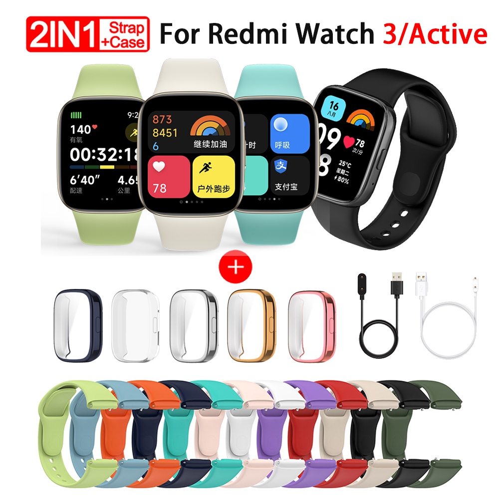 สายนาฬิกาข้อมือซิลิโคน สําหรับ Xiaomi Redmi Watch 3 Active SmartWatch Watch Bracelet Redmi Watch 3 เคสป้องกัน