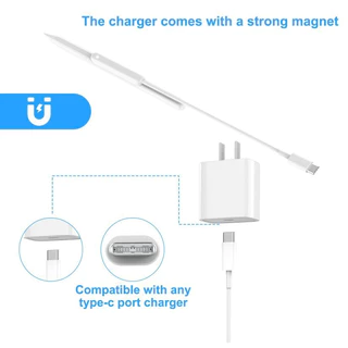 Jamjake ปากกาสไตลัส Magnetic charger ใช้ได้กับ E10 P8 และ Pencil2 เครื่องชาร์จไร้สายแม่เหล็ก