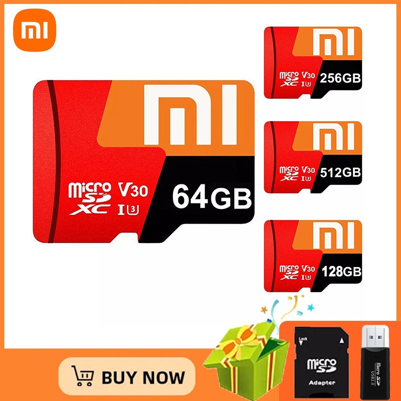 Xiaomi 2TB 32GB Micro TF SD Card 1TB 512GB การ์ดหน่วยความจํา 256GB SD / TF แฟลชการ์ด 128GB 64GB กล้องโทรศัพท์มือถือ การ์ดหน่วยความจําโดรน 128GB 64GB 16GB 8GB