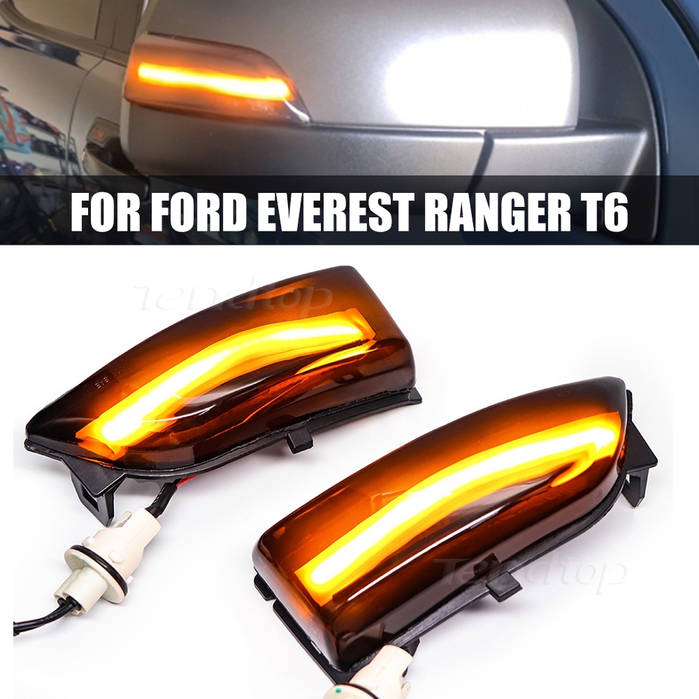 ไฟเลี้ยวไดนามิก LED ติดกระจกมองข้าง สําหรับ Ford Everest 2015-2019 Ranger T6 Raptor Wildtrak 2 ชิ้น