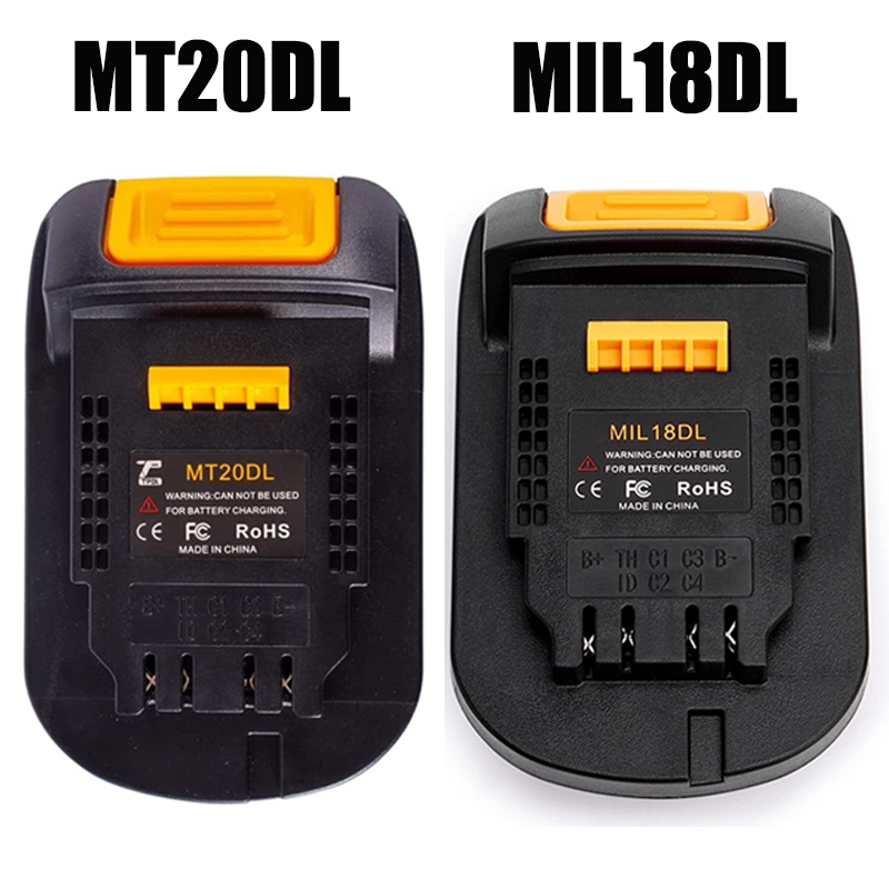 DM18M MIL18DL ตัวแปลงอะแดปเตอร์แบตเตอรี่สําหรับ Dewalt/Milwaukee แปลงเป็น Makita, สําหรับ Makita/Mil