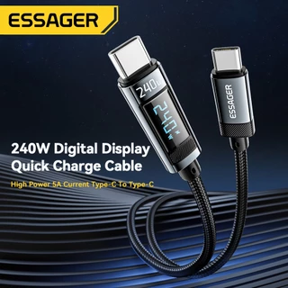 Essager H 240W 5A Type C To Type C สายเคเบิ้ลข้อมูล หน้าจอดิจิทัล PD3.1