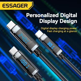 Essager H 240W 5A Type C To Type C สายเคเบิ้ลข้อมูล หน้าจอดิจิทัล PD3.1