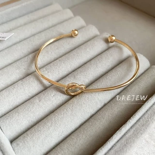 DREJEW สร้อยข้อมือโลหะ ผูกปม ความรัก สไตล์ยุโรป และอเมริกา การออกแบบเฉพาะ เกาหลี ins สร้อยข้อมืออเนกประสงค์ ที่เรียบง่าย แพ้ง่าย