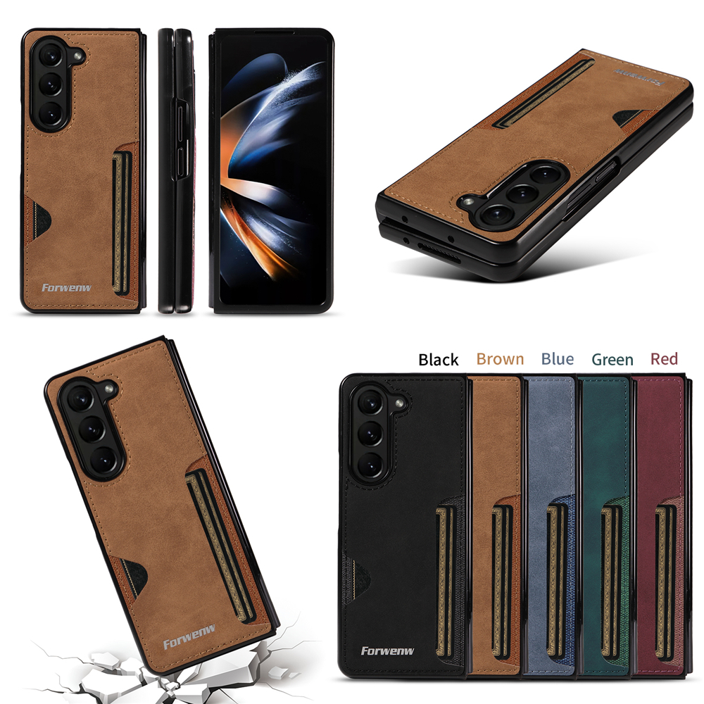 เคสสําหรับ Galaxy ZFold6 ZFold5 ZFold4 ZFold3 กระเป๋าสตางค์หนังฝาครอบโทรศัพท์ Z Fold6 Fold5 Fold4 Fold3 ช่องใส่การ์ด กันกระแทก Samsung Shell Fold 6 5 4 3