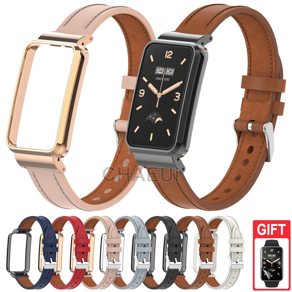 สายหนังสร้อยข้อมือเปลี่ยนวงสําหรับ Xiaomi Smart Band 7 8 9 Pro / Xiaomi Smart Band 8 9 Active