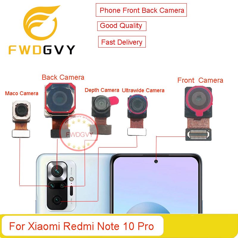 กล้องหน้าสําหรับ Xiaomi Redmi หมายเหตุ 10 Pro M2101K6G M2101K6R หลักเปลี่ยนกล้องกลับ