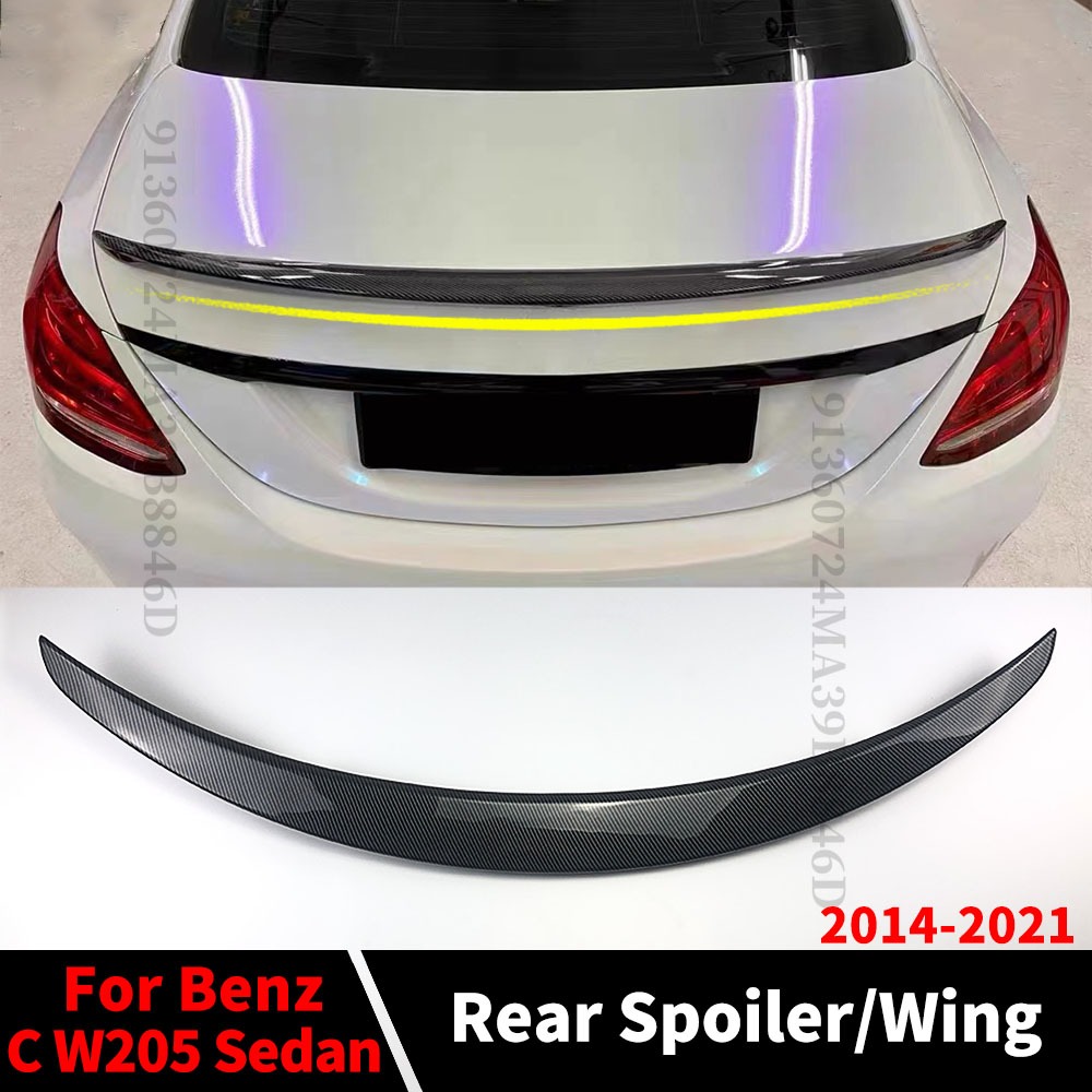 สปอยเลอร์ปรับแต่งปีกด้านหลัง อุปกรณ์เสริม สําหรับ Mercedes Benz C W205 and C63 C43 4Door 2014-2021 AMG Style Tail