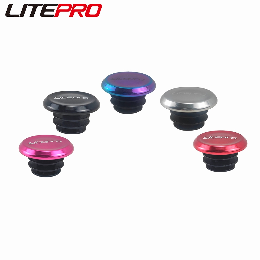 Litepro จักรยานเสือหมอบปลั๊กแฮนด์พลาสติกน้ําหนักเบา MTB จักรยานพับ Litepro Handle Bar Grips ปลั๊กขี่