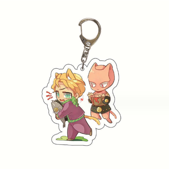 พวงกุญแจอะคริลิค จี้การ์ตูนอนิเมะ Jojo's Bizarre Adventure Giorno Bugarati สีทอง - รูปที่ 4