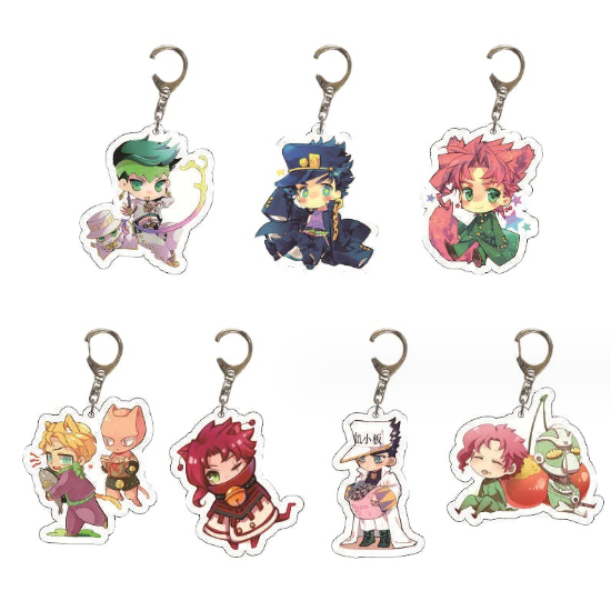 พวงกุญแจอะคริลิค จี้การ์ตูนอนิเมะ Jojo's Bizarre Adventure Giorno Bugarati สีทอง