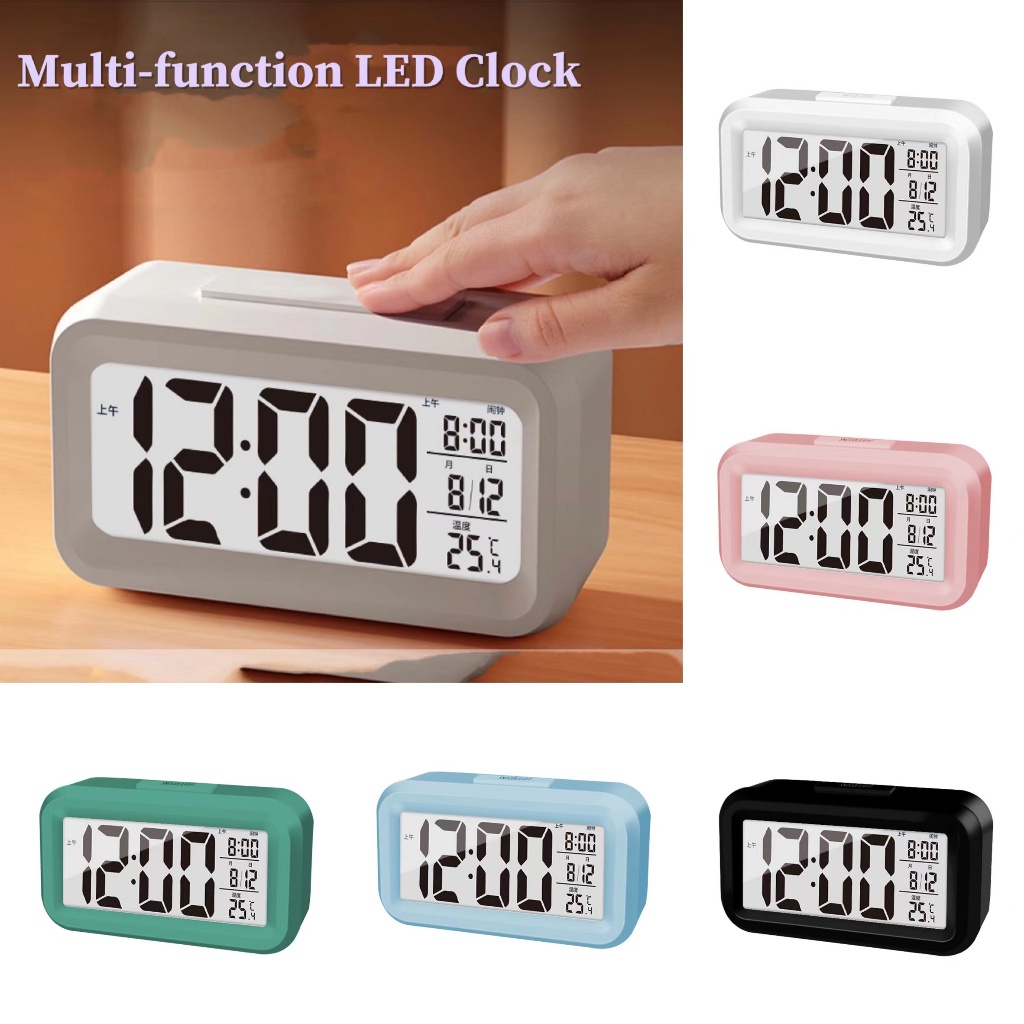 นาฬิกาปลุกดิจิทัลตั้งโต๊ะ LED อเนกประสงค์