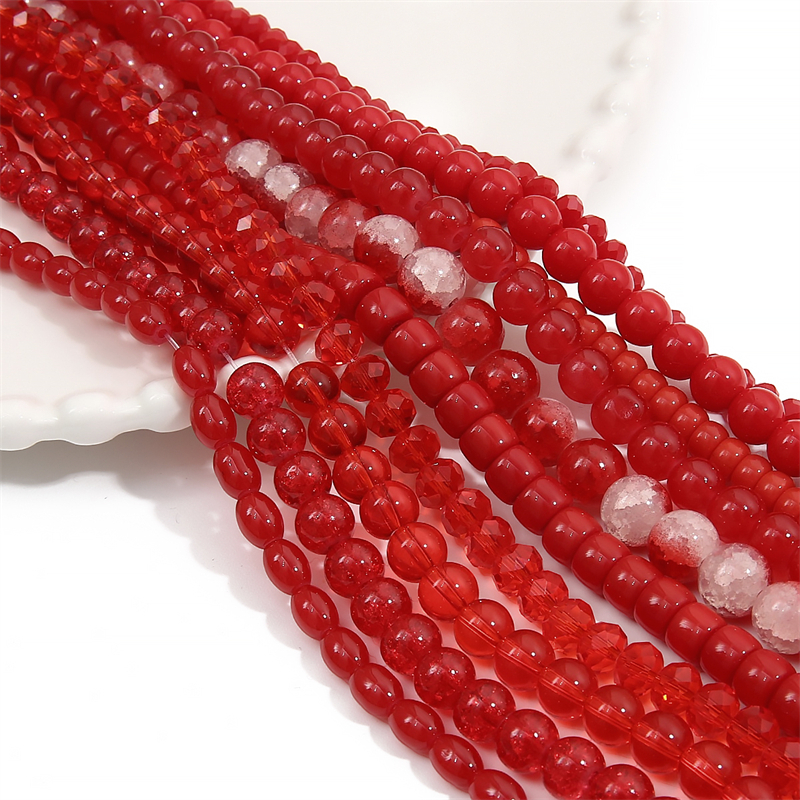 ลูกปัดแก้วคริสตัล สีแดง สําหรับทําเครื่องประดับ สร้อยข้อมือ สร้อยคอ DIY 20 ชิ้น