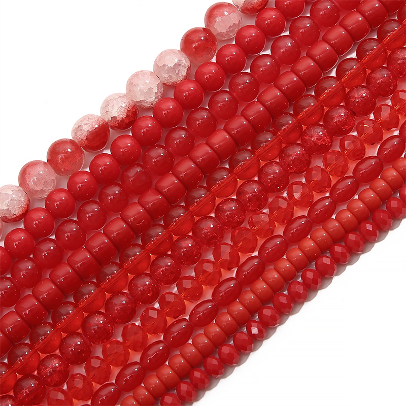 ลูกปัดแก้วคริสตัล สีแดง สําหรับทําเครื่องประดับ สร้อยข้อมือ สร้อยคอ DIY 20 ชิ้น - รูปที่ 4