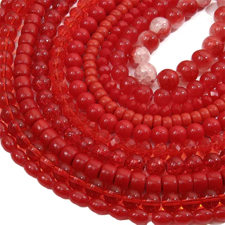 ลูกปัดแก้วคริสตัล สีแดง สําหรับทําเครื่องประดับ สร้อยข้อมือ สร้อยคอ DIY 20 ชิ้น