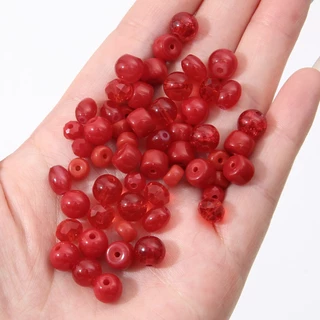 ลูกปัดแก้วคริสตัล สีแดง สําหรับทําเครื่องประดับ สร้อยข้อมือ สร้อยคอ DIY 20 ชิ้น