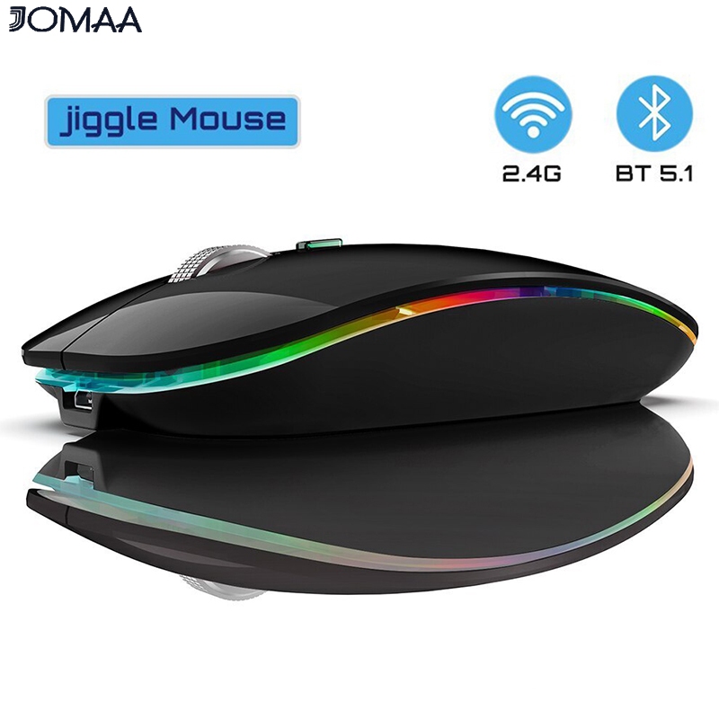 Jomaa RGB 2.4G+ เมาส์บลูทูธไร้สาย แบบชาร์จไฟได้ ออกแบบตามสรีรศาสตร์ สําหรับแล็ปท็อป คอมพิวเตอร์
