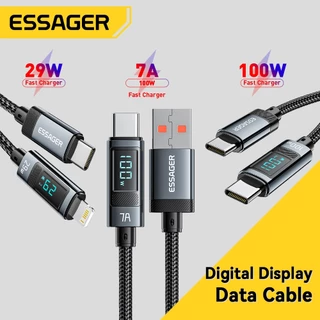Essager Hao 100W /30W สายชาร์จ 3 อินเตอร์เฟส 100W C-C 100W A-C 29W C-L