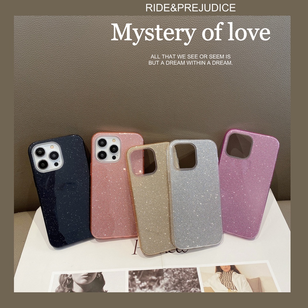 เคสโทรศัพท์มือถือ TPU แบบนิ่ม ประดับเลื่อม แวววาว สําหรับ iPhone 15 14 13 Pro Max 7 8 Plus SE 2020