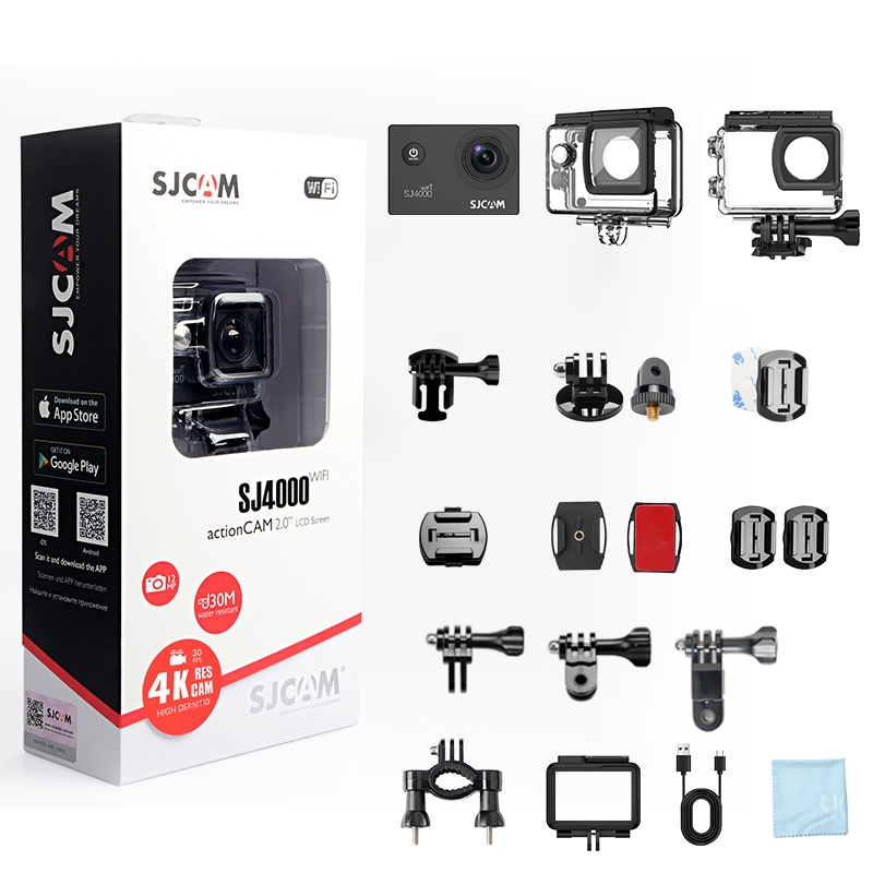 Sjcam SJ4000 AIR กล้องแอคชั่น หน้าจอคู่ SJ4000 Wifi 4K Ultra HD กล้องใต้น้ํา 30 เมตร กันน้ํา  กล้องติดหมวกกันน็อค【รับประกันหนึ่งปี 】