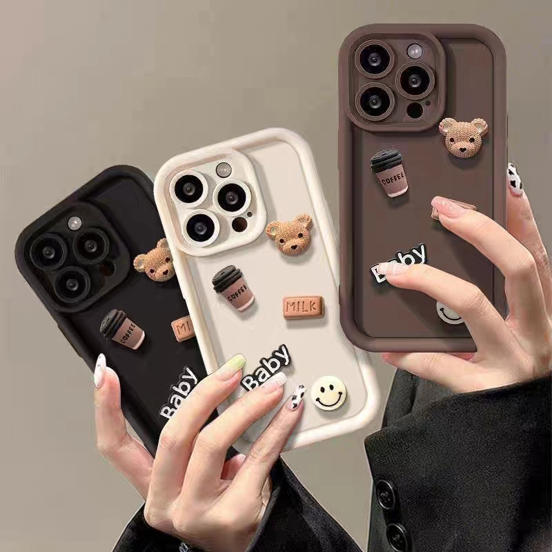 กาแฟหมีตุ๊กตาสามมิติน่ารักการ์ตูนเหมาะสําหรับiphone 11promax 7plus 8plus 11 6plus 6splus 11 6s 6splus x xs xsmax se2020 xr 15 14 13 12 pro max 7 8 plus max ราคา ถูกที่สุด ดีลบีเคเค