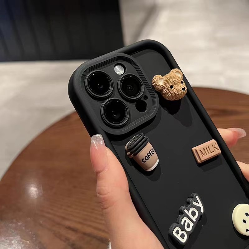 กาแฟหมีตุ๊กตาสามมิติน่ารักการ์ตูนเหมาะสําหรับiphone 11promax 7plus 8plus 11 6plus 6splus 11 6s 6splus x xs xsmax se2020 xr 15 14 13 12 pro max 7 8 plus max ราคา ถูกที่สุด ดีลบีเคเค แกลเลอรีภาพที่ 2