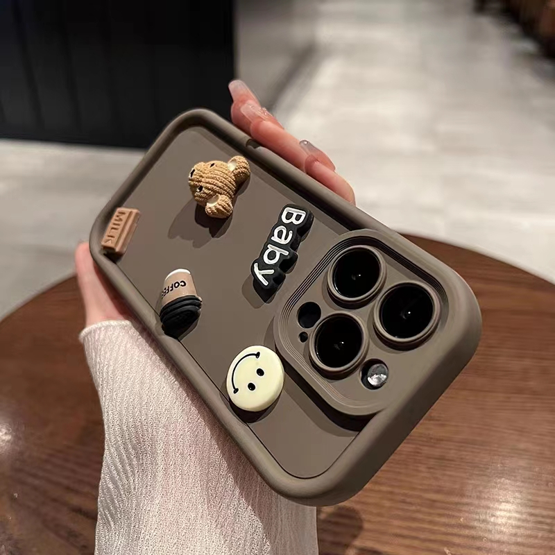 กาแฟหมีตุ๊กตาสามมิติน่ารักการ์ตูนเหมาะสําหรับiphone 11promax 7plus 8plus 11 6plus 6splus 11 6s 6splus x xs xsmax se2020 xr 15 14 13 12 pro max 7 8 plus max ราคา ถูกที่สุด ดีลบีเคเค แกลเลอรีภาพที่ 3