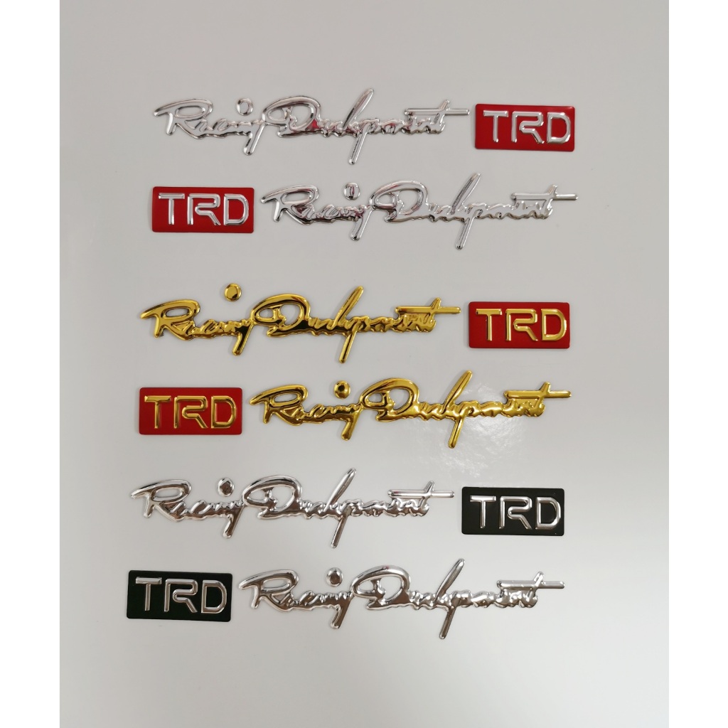สติกเกอร์ยางนิ่ม TRD 3D สําหรับติดตกแต่งรถแข่ง TOYOTA 1 คู่