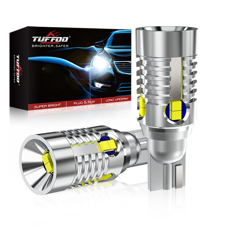 Tuffoo หลอดไฟถอยหลัง LED T15 T16 W16W 912 921 6000K สีขาว แบบเปลี่ยน สําหรับรถยนต์ 2 ชิ้น