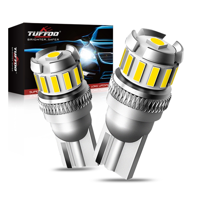Tuffoo หลอดไฟ LED T10 6000K สีขาว สีแดง สีเหลือง สีฟ้า 168 W5W T10 แบบเปลี่ยน สําหรับรถยนต์ 2 ชิ้น