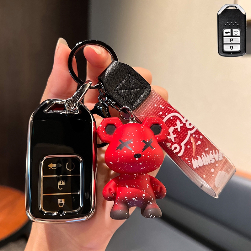 เคสกุญแจรีโมทรถยนต์ สําหรับ honda 4 ปุ่ม honda civic crv hrv city honda key case