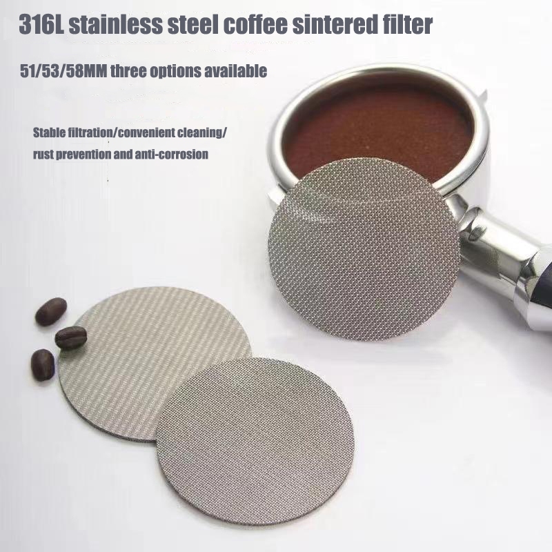 ฟิลเตอร์กรองกาแฟ สเตนเลส 316L เส้นผ่าศูนย์กลาง 51 5358 มม. หนา 1.7 มม.