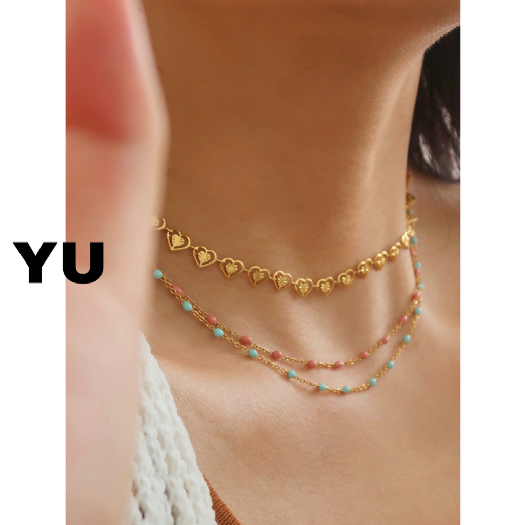 สร้อยคอโซ่เหล็กไทเทเนียม 18K จี้รูปหัวใจ ขนาดเล็ก รูปที่ 8