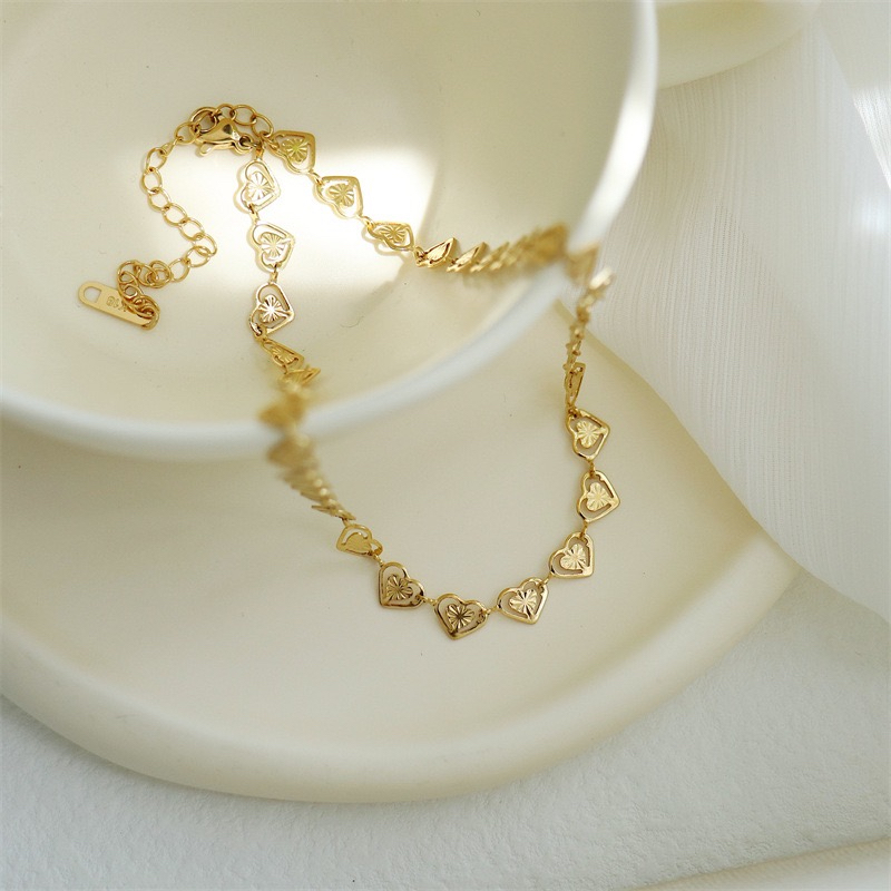 สร้อยคอโซ่เหล็กไทเทเนียม 18K จี้รูปหัวใจ ขนาดเล็ก รูปที่ 6