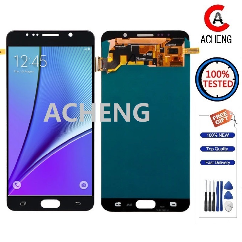 Acheng อะไหล่หน้าจอสัมผัส LCD แบบเปลี่ยน สําหรับ Samsung Galaxy Note 5 Note5 N920